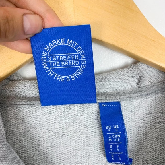 Adidas Originals Logo Grey Snap Buttons Sweatshirt Hoodie Mens Size Small - Picture 10 of 13
